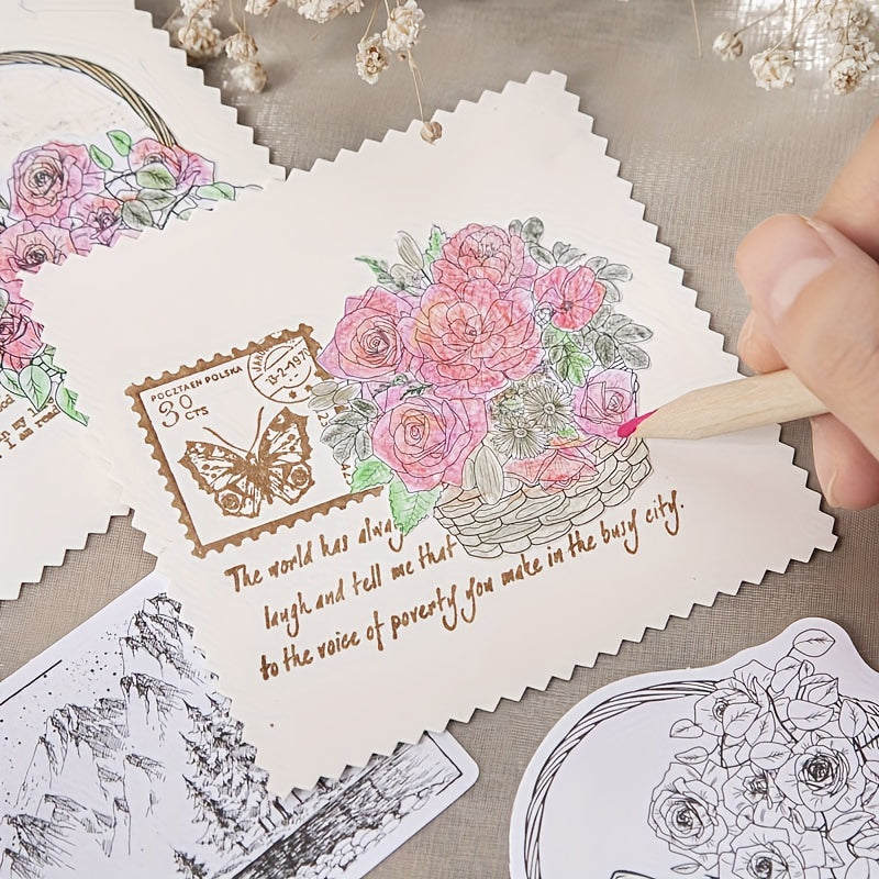 20pcs Writable Plant Shape Stickers Set for Scrapbooking Journal Diary Planner