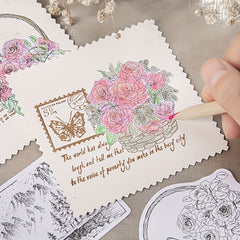 20pcs Writable Plant Shape Stickers Set for Scrapbooking Journal Diary Planner