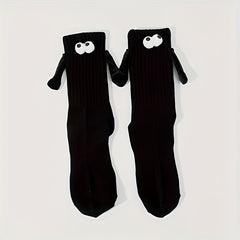 Funny Cotton Mid Calf Socks With Magnetic 3D Hand Dolls