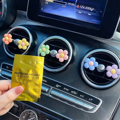 3pcs Small Flowers Scented Decoration Clip For Car Air Outlet
