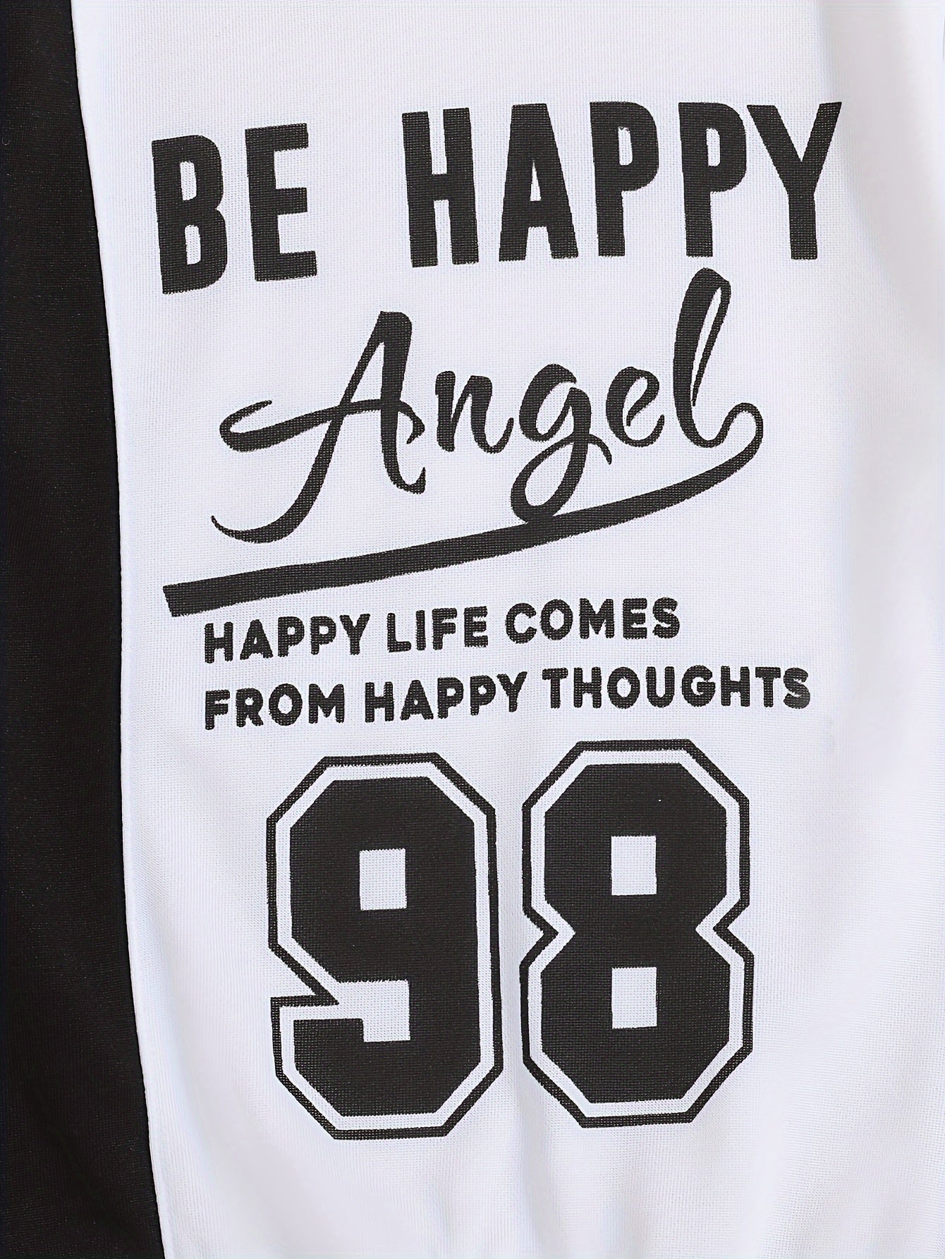 BE HAPPY Print Hoodies Girls Long Sleeve Pullover Kids Clothes Sports