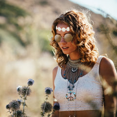 Hippie Costume Set with Sunglasses 5pcs