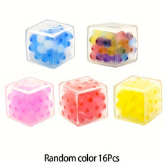 16pcs Multicolor Squishy Cube Pinch Balls Fidget Toys Sensory Relax