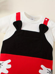 Baby Cotton Block Pocket Front Romper