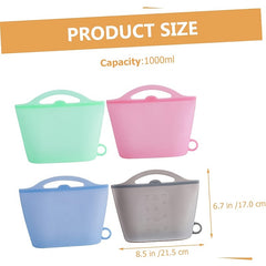 Silicone Reusable Storage Bag With Handle, Leak Proof Freezer Bag