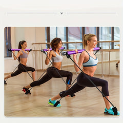 Yoga Bar with Tension Rope for Body Stretching Pilates Training