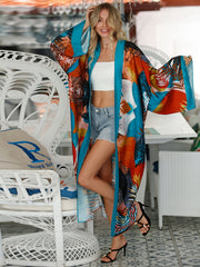 Boho Kimono Women's Plus Size Long Sleeve Beach Cover