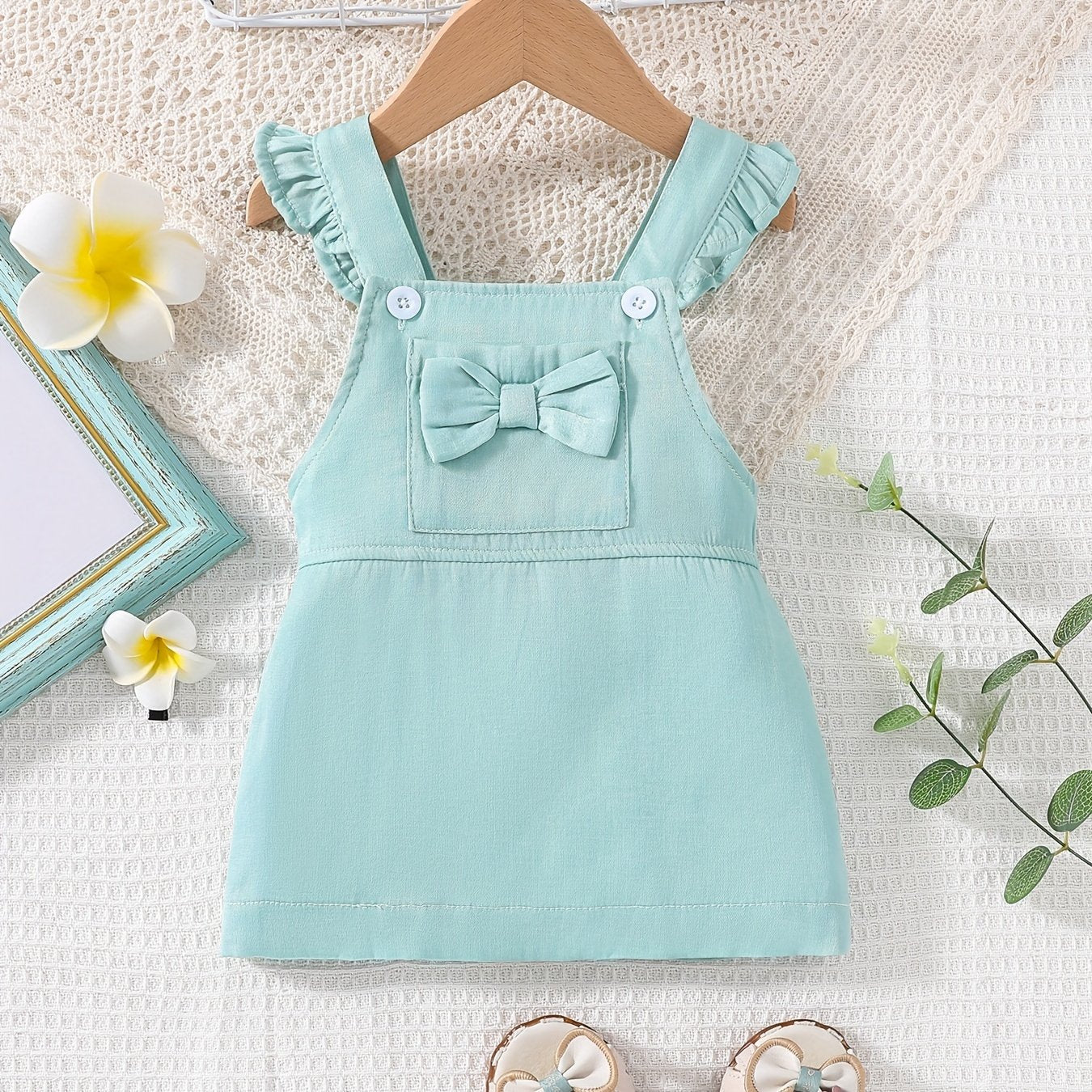 Baby Girls Square Neck Bow Cami Dress