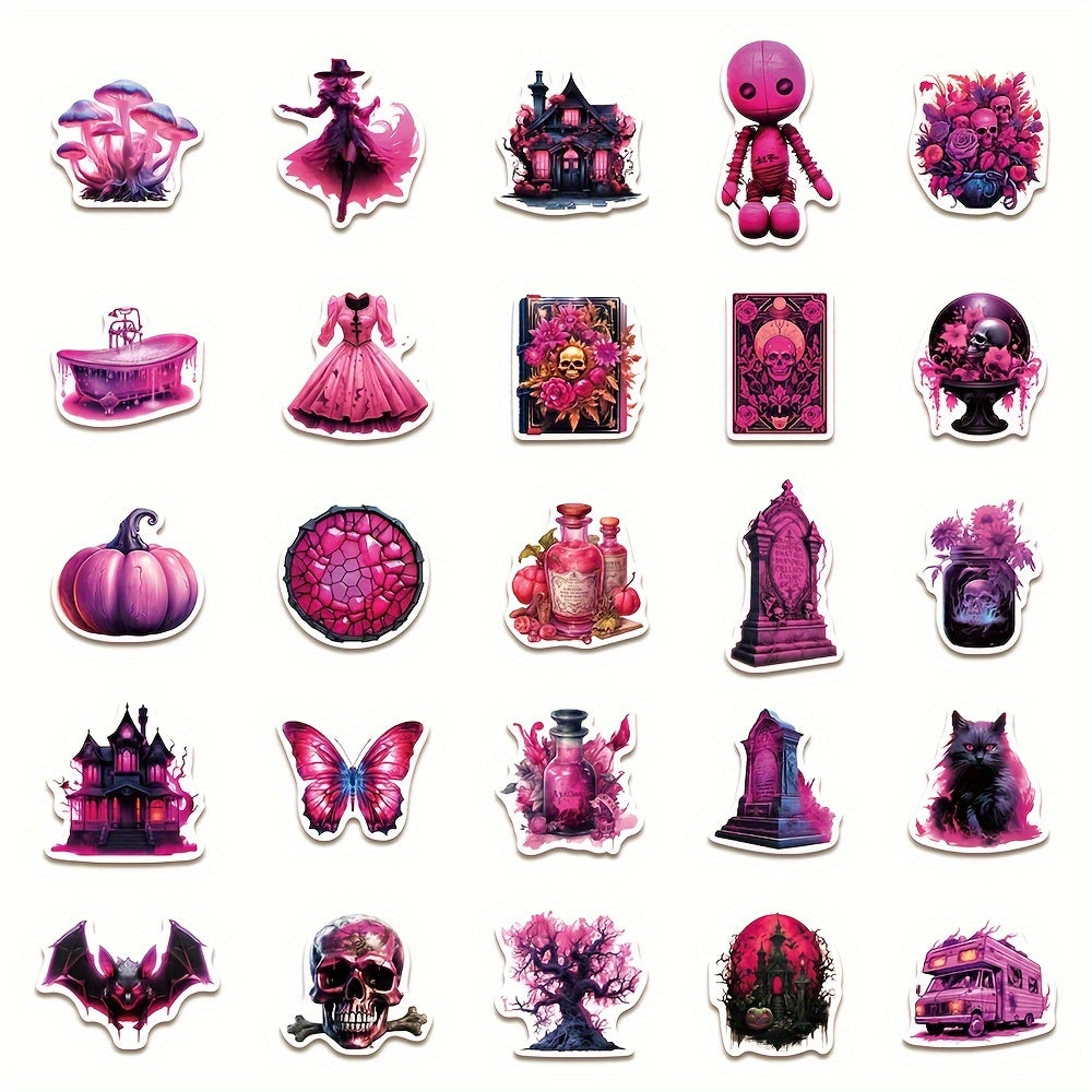 50pcs Purple Magic Waterproof Vinyl Stickers for Laptops and Bottles