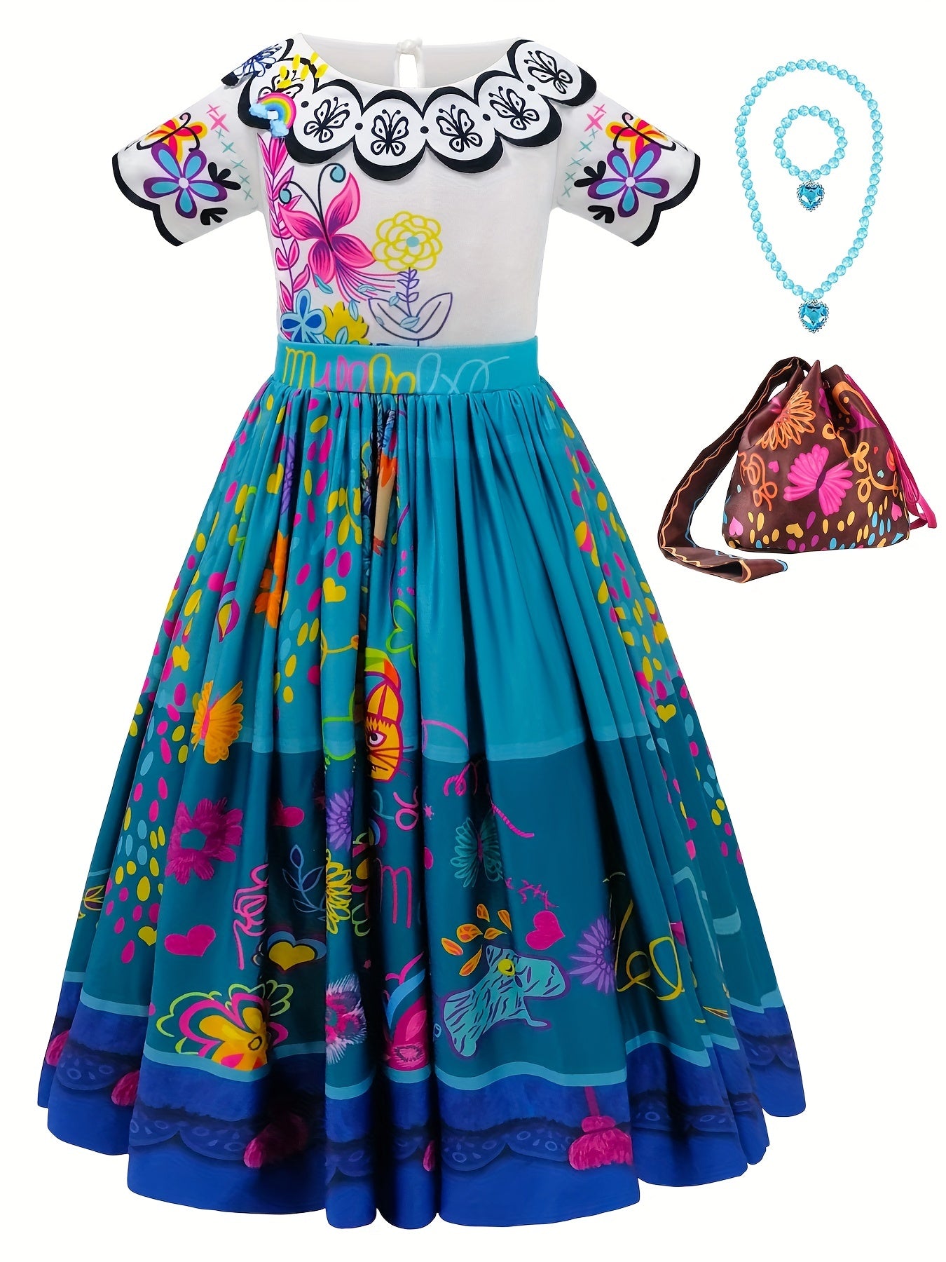 Toddler Princess Halloween Cosplay Dress Costume with Accessories