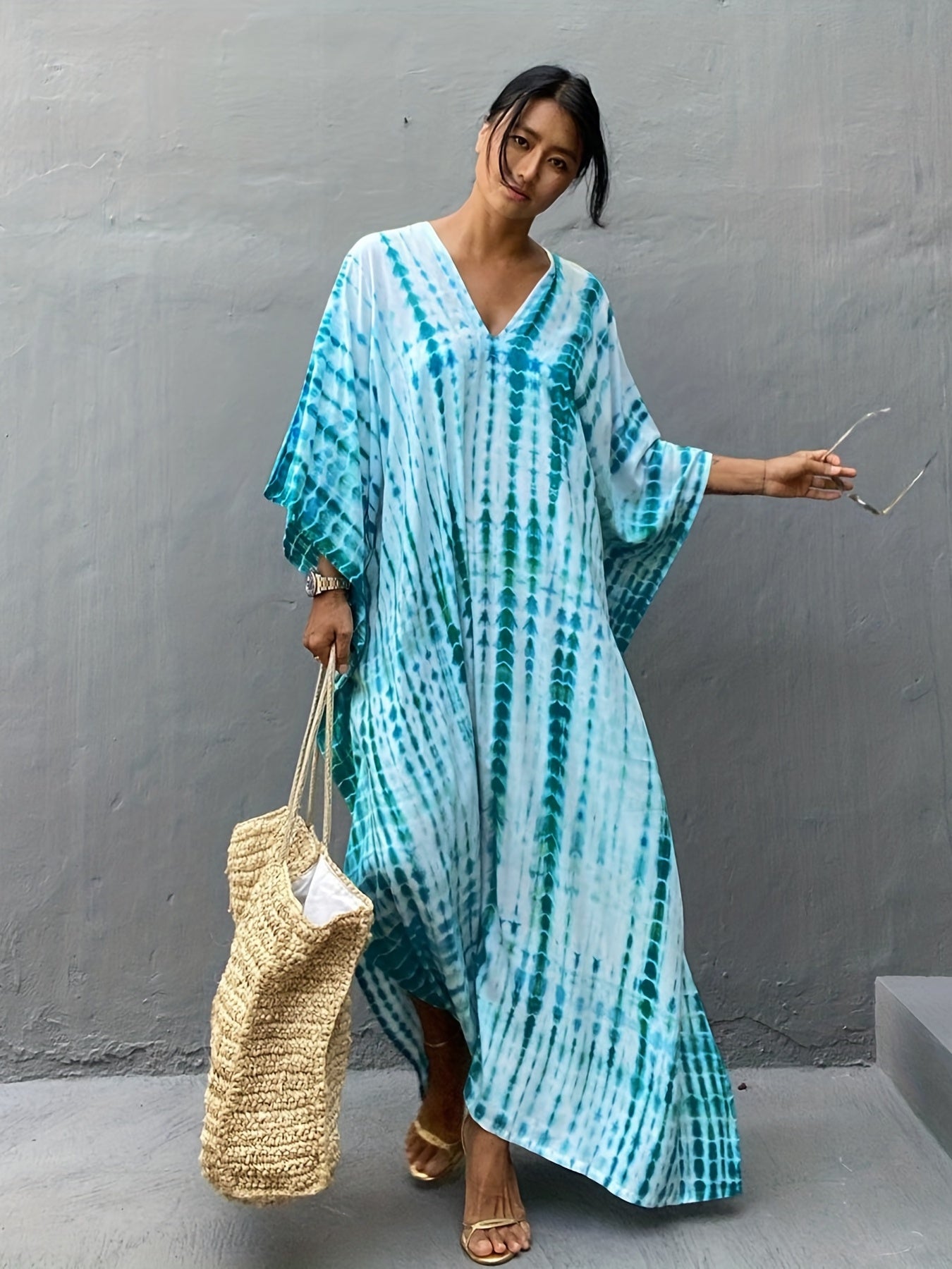 Bohemian Striped Beach Dress Casual Every Vacation Dress For Spring & Summer