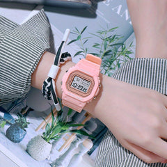 Multifunctional Small Square Electronic Watch Teenager Outdoor Sports