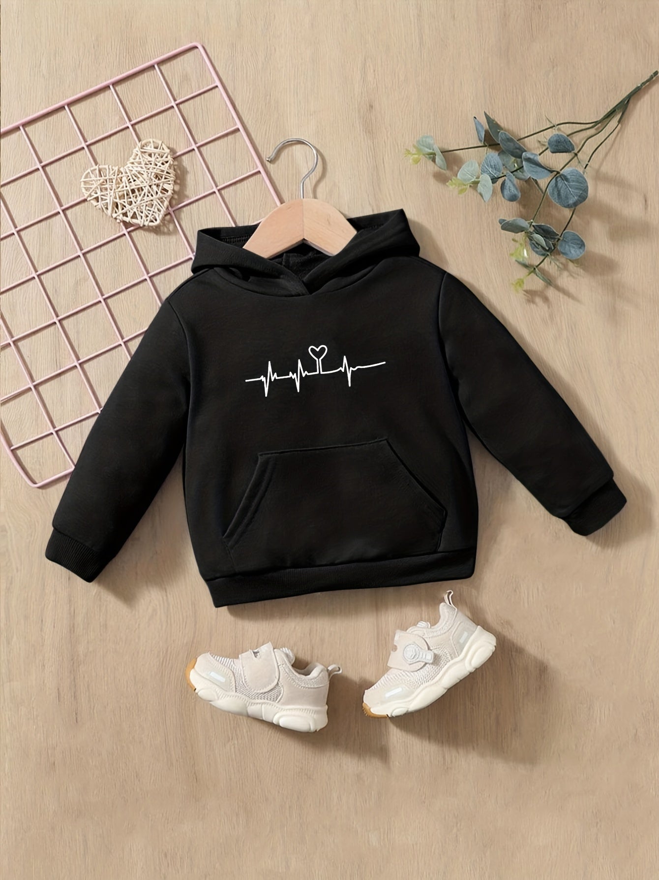 Heartbeat Print Boys Hooded Sweatshirt