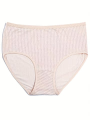 4 Pack Plus Size Pin Dot Print High Stretch Soft Comfort Underwear Set