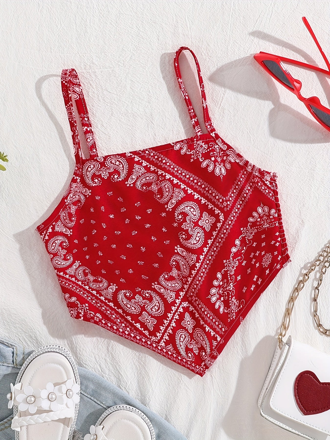 Kid's Paisley Camisole Spaghetti Straps Top