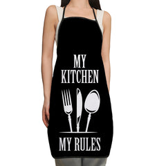 Polyester Apron with Letter Phrase Print - Waterproof Waist Apron