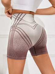 Seamless Hip Lifting Yoga Sports Shorts Wide Waistband Workout Biker Shorts