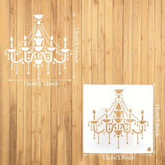 Ceiling Lamp Stencil for Painting Card Paper Wall Decor DIY Craft Projects