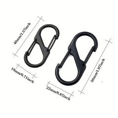 12pcs Aluminum S Keychain Buckle Outdoor Camping Hiking