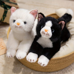 Realistic Cat Plush Toy Soft Stuffed Animal with Expressive Eyes