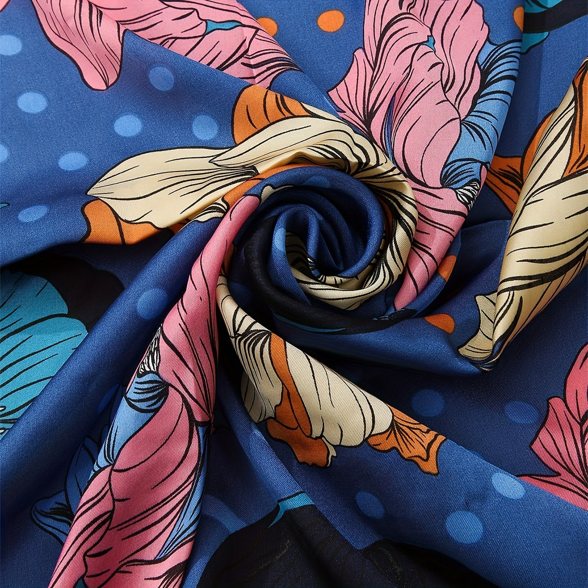 Floral Print Bandana Silk Scarf Casual Shawl Scarf Wrap