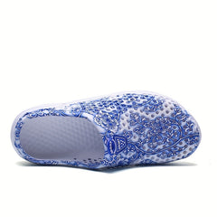 Women's Floral Pattern Breathable Hole Shoes Lightweight