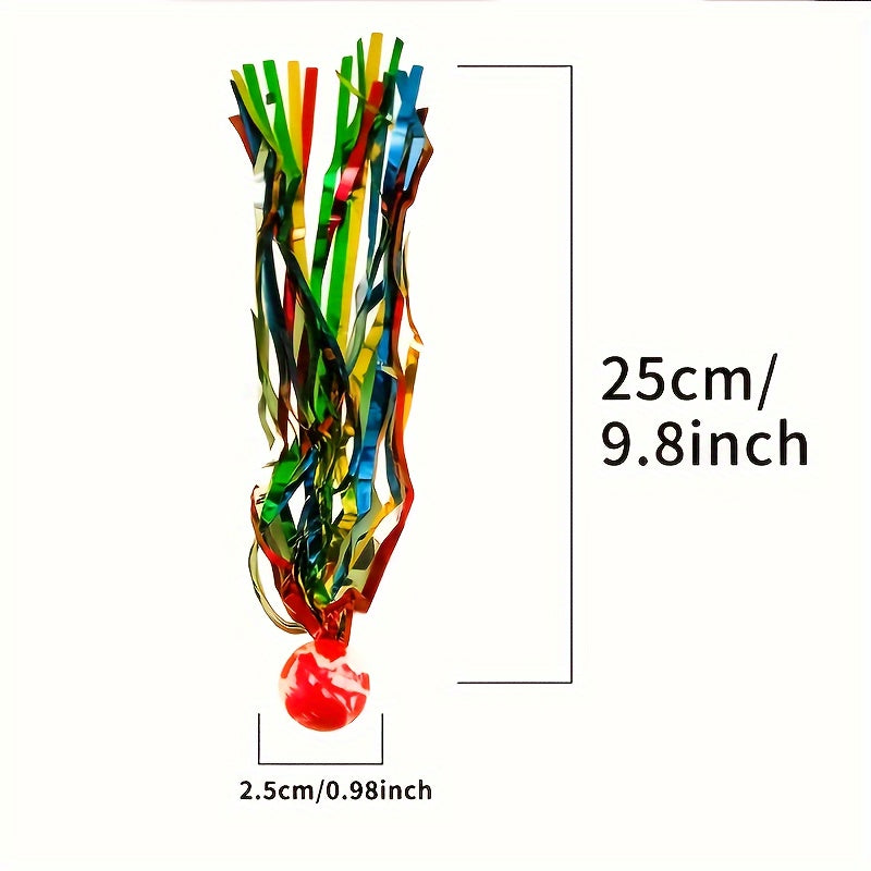 10pcs Colorful Bouncy Balls with Streamers High Bounce Fun