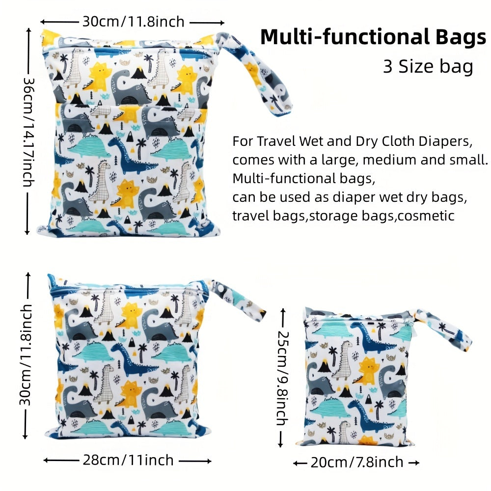 3pcs Waterproof Wet Bags Baby Diaper Bags