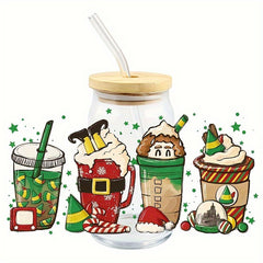 Christmas 3D UV DTF 16oz Cups Wrap Sticker DIY Label Transfer Stickers