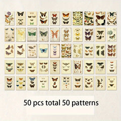 50pcs Craft Paper with Patterns for DIY Cards Scrapbook
