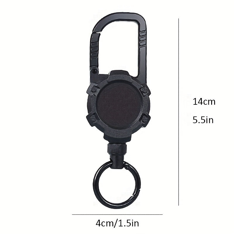 Heavy Duty Retractable ID Card Holder Key Chain For Outdoors