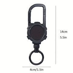 Heavy Duty Retractable ID Card Holder Key Chain For Outdoors