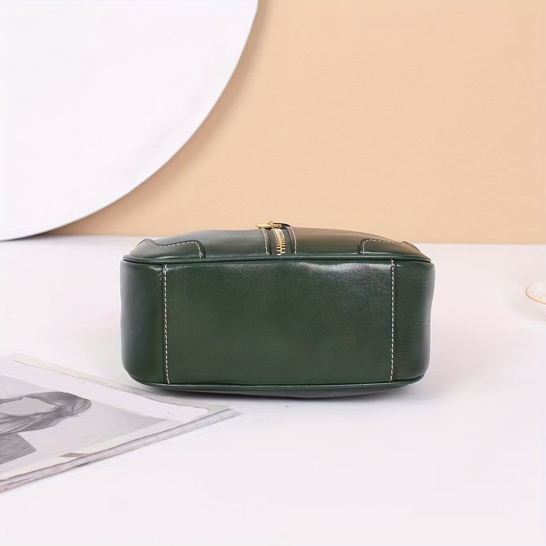 Leather Crossbody Bag Small Zipper Shoulder Purse