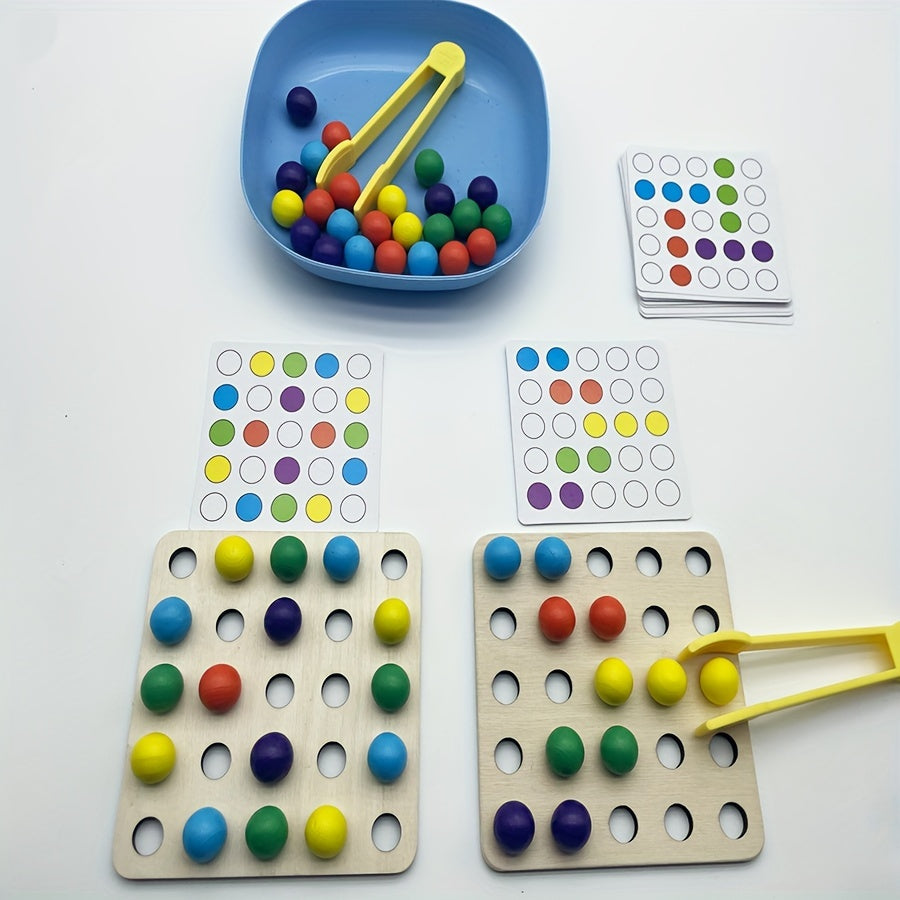 Wooden Bead Clip Game Math & Number Learning Activity