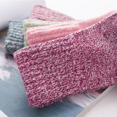 5 Pairs Thick Knit Warm Socks Soft & Comfy Mid Tube Socks Women's Stockings