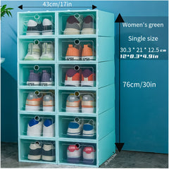 12pcs Plastic Shoe Box Easy Assembly Dustproof PP Shoe Box for Men and Women
