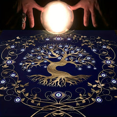 Tree Of Life Tarot Cloth with Eyes - Altar Decor