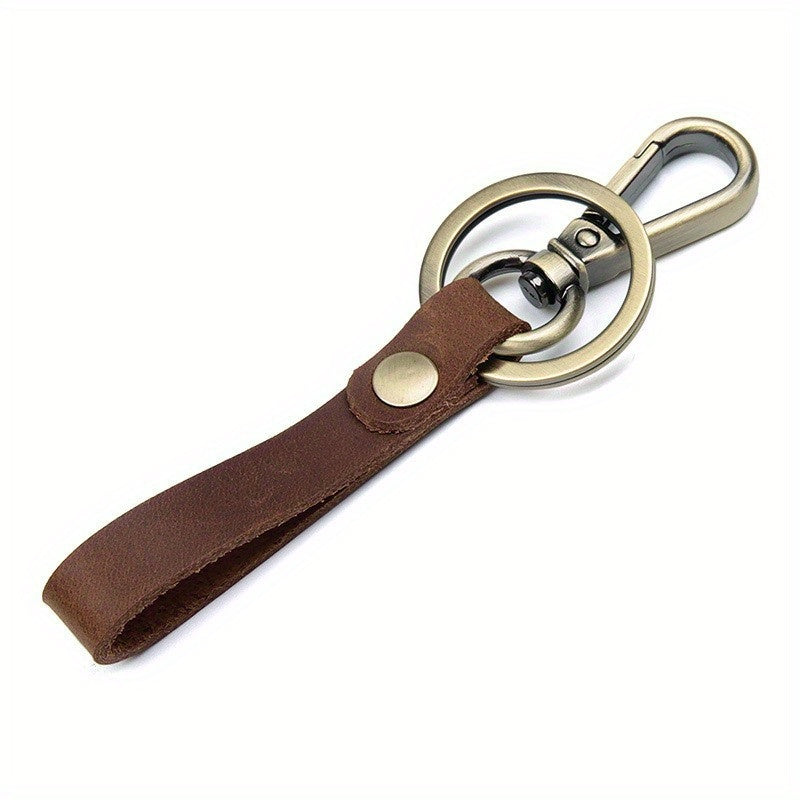 Retro Leather Antique Bronze Car Keychain For Men
