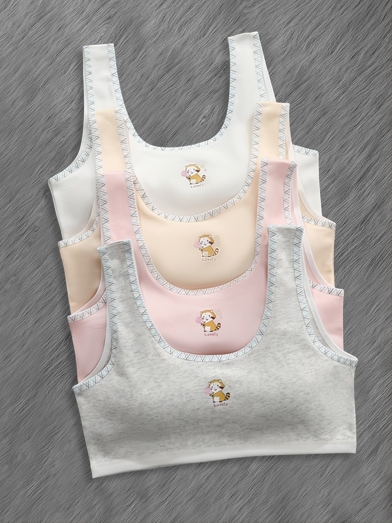 4pcs Teen Girls Casual Knit Sports Vest Underwear
