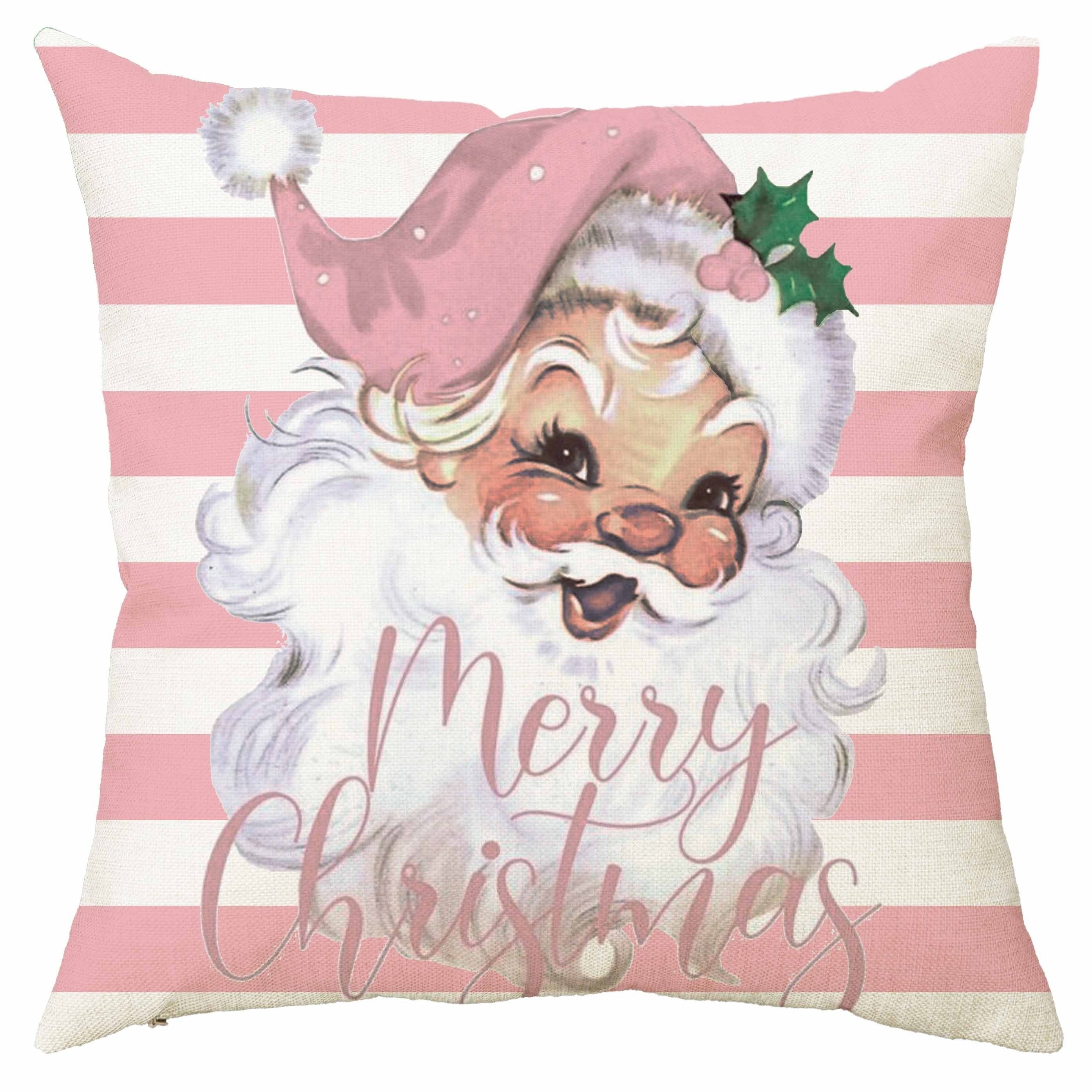 Christmas Linen Blend Pillowcases Set - Office Bedroom Farmhouse Decor