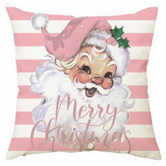 Christmas Linen Blend Pillowcases Set - Office Bedroom Farmhouse Decor