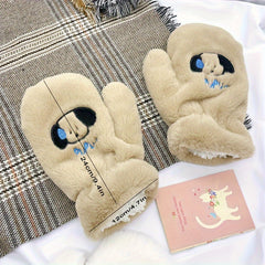 Autumn & Winter Sweaty Puppy Plush Gloves Warm Thick Gloves