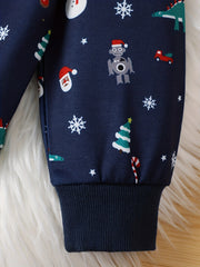 Dinosaur Santa Pattern Kid's Sweatshirt Long Sleeve Top Crew Neck Pullover