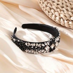 Baroque Colorful Rhinestone Headband Glitter Head Hoop Wide Headdress Hair Acces