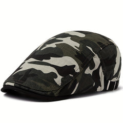 Men's Camo Beret Thin Soft Newsboy Cap Outdoor Casual Hat
