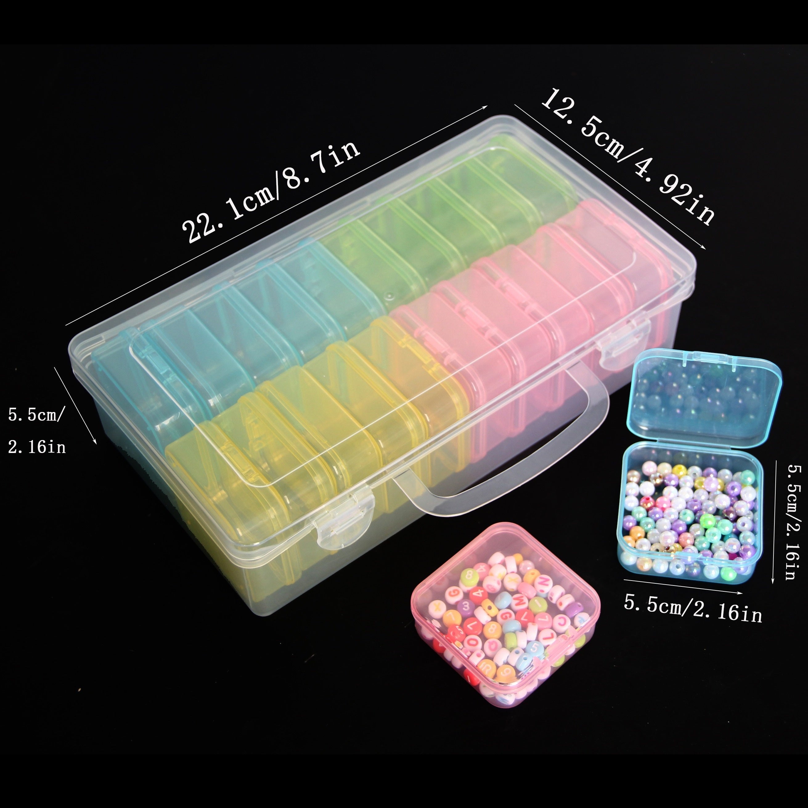 Colorful 20 Grids 6 Colors Jewelry Storage Box