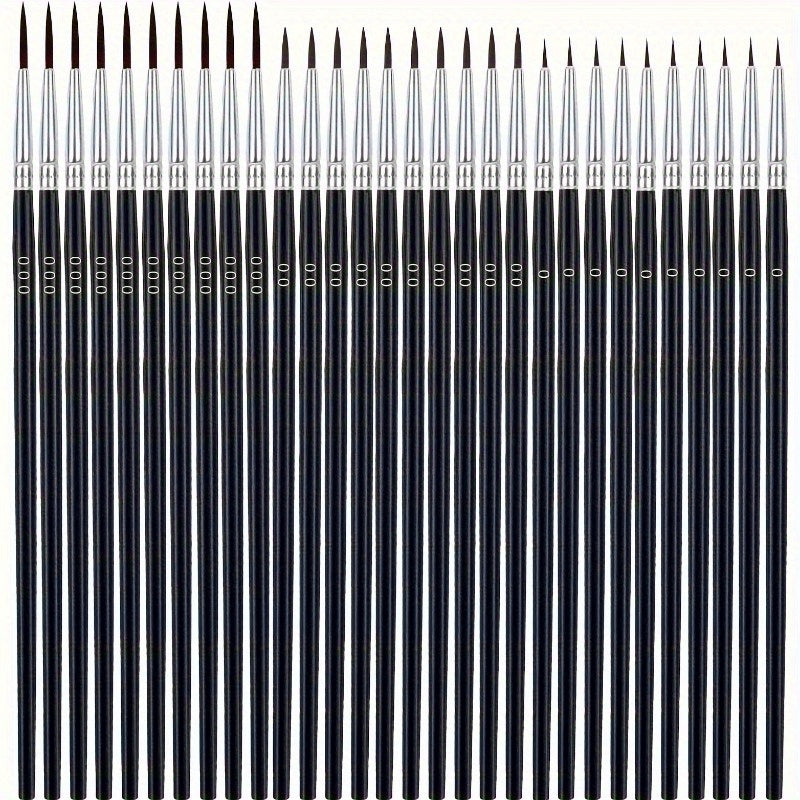30 Detail Brush Set for Miniatures & Crafts with Nylon Bristles