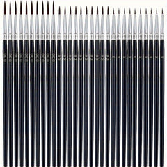 30 Detail Brush Set for Miniatures & Crafts with Nylon Bristles
