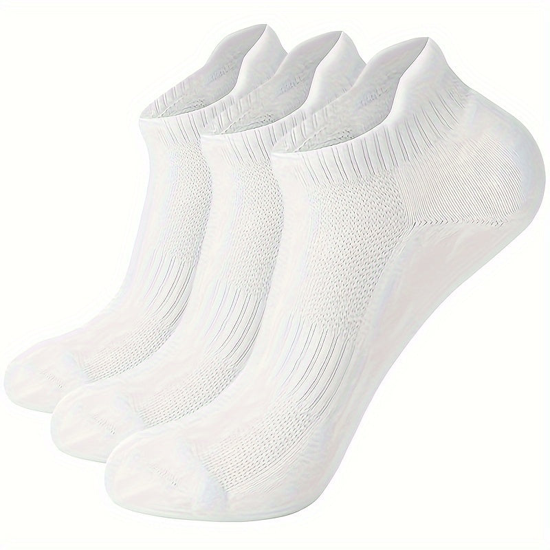 Men's Mid Crew Sport Socks 3-Pack Nylon Blend for Basketball Running