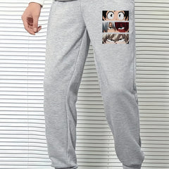 Anime Print Men's Drawstring Sweatpants with Pocket